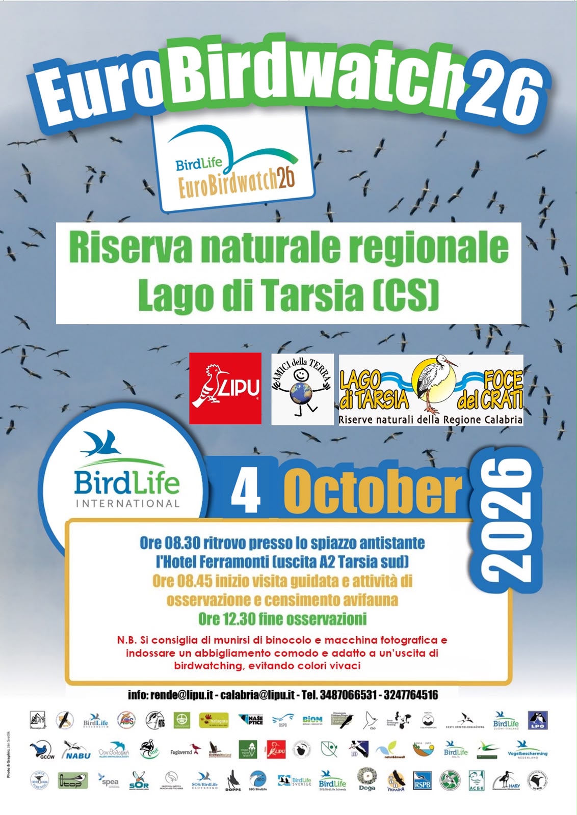 Al momento stai visualizzando Anche l’edizione 2026 di Eurobirdwatch si terrà presso la Riserva naturale regionale del Lago di Tarsia￼
